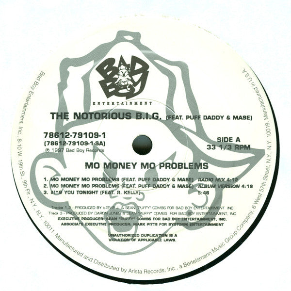 Notorious B.I.G. Featuring Puff Daddy & Mase : Mo Money Mo Problems (12", Single)