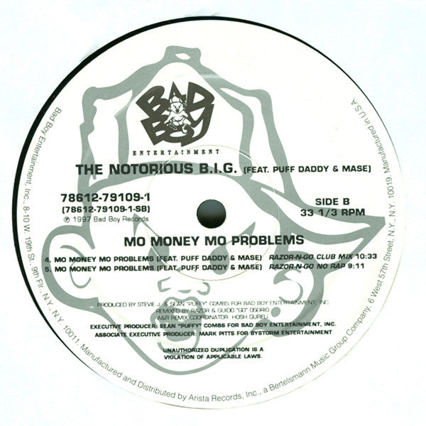 Notorious B.I.G. Featuring Puff Daddy & Mase : Mo Money Mo Problems (12", Single)