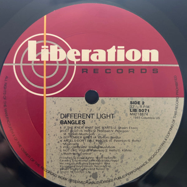 Bangles : Different Light (LP, Album, RE)