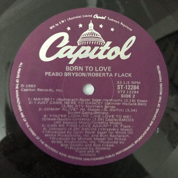 Peabo Bryson & Roberta Flack : Born To Love (LP, Album)
