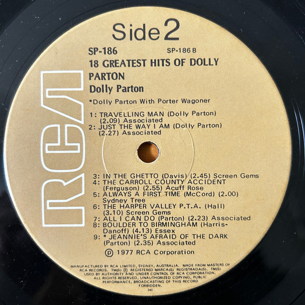Dolly Parton : 18 Greatest Hits (LP, Comp)