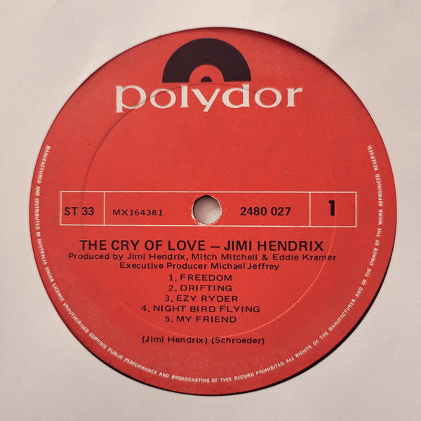 Jimi Hendrix : The Cry Of Love (LP, Album, Gat)