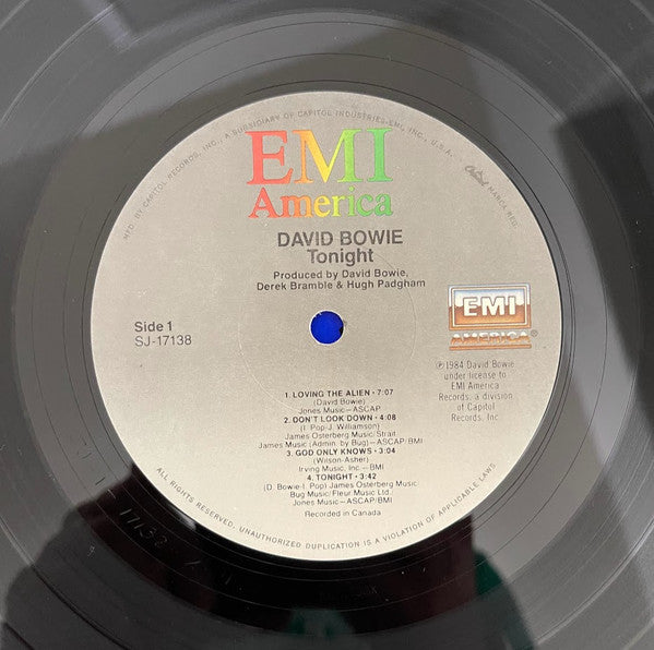 David Bowie : Tonight (LP, Album, Jac)