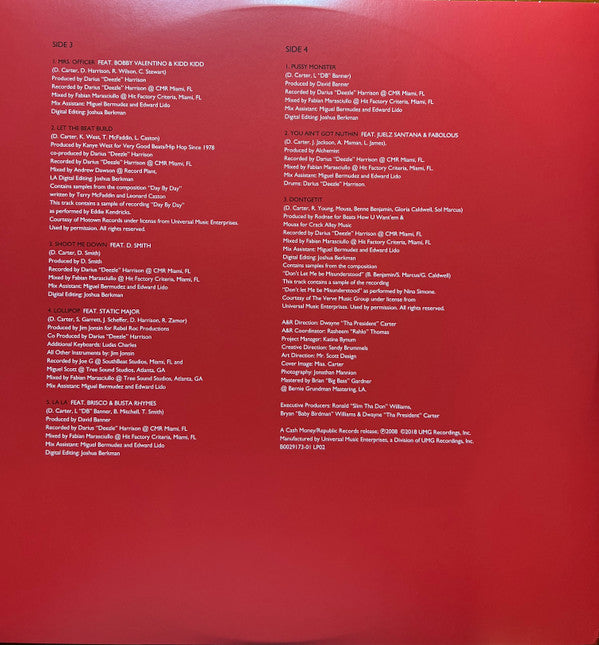 Lil Wayne : Tha Carter III (2xLP, Album, Club, RE, RM, RP, Red)