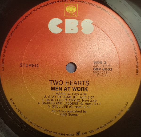 Men At Work : Two Hearts (LP, Album, Gat)
