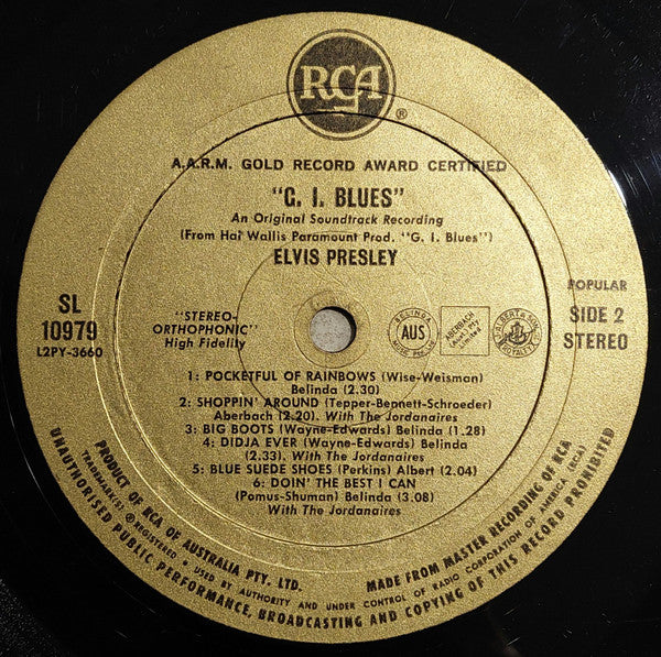 Elvis Presley : G.I. Blues (LP, Album, A.A)
