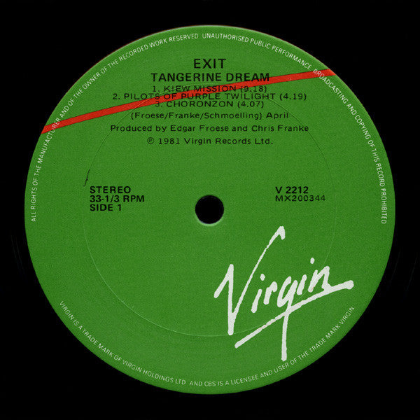 Tangerine Dream : Exit (LP, Album)