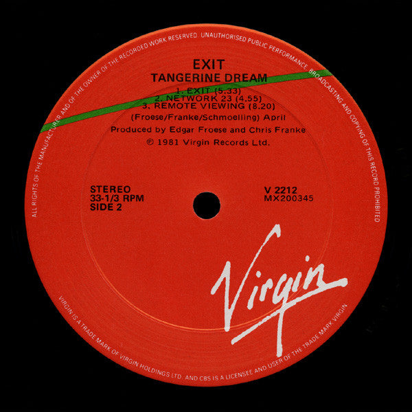 Tangerine Dream : Exit (LP, Album)