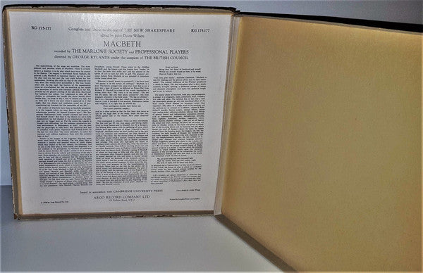 The Marlowe Dramatic Society And Professional Players : Macbeth (3xLP, Album, Mono + Box)