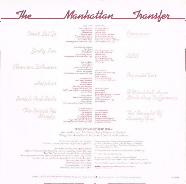 The Manhattan Transfer : Coming Out (LP, Album)