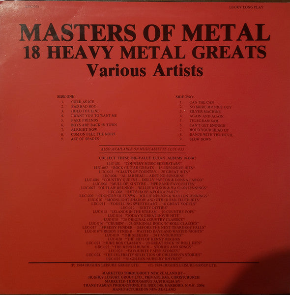 Various : Masters Of Metal 18 Heavy Metal Greats (LP)