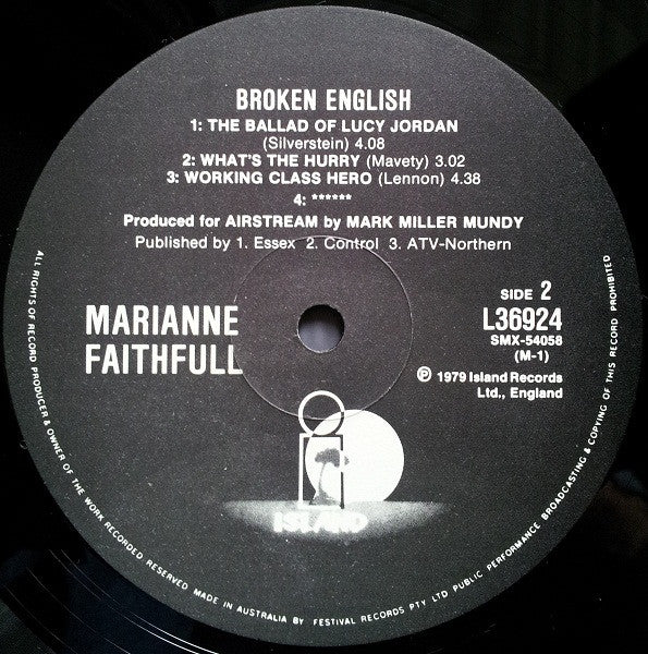 Marianne Faithfull : Broken English (LP, Album + 7", Single)