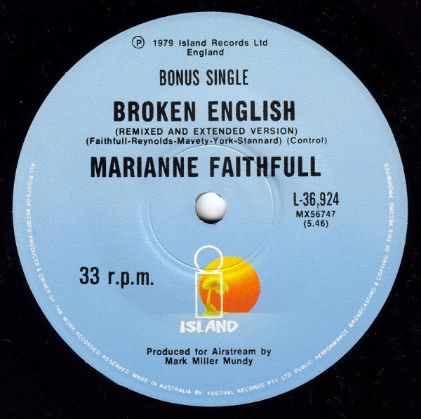 Marianne Faithfull : Broken English (LP, Album + 7", Single)