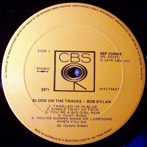 Bob Dylan : Blood On The Tracks (LP, Album)