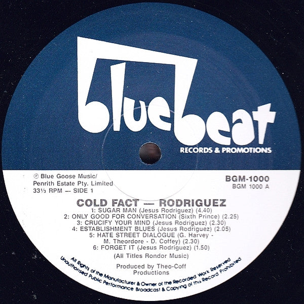 Sixto Rodriguez : Cold Fact (LP, Album, RE)