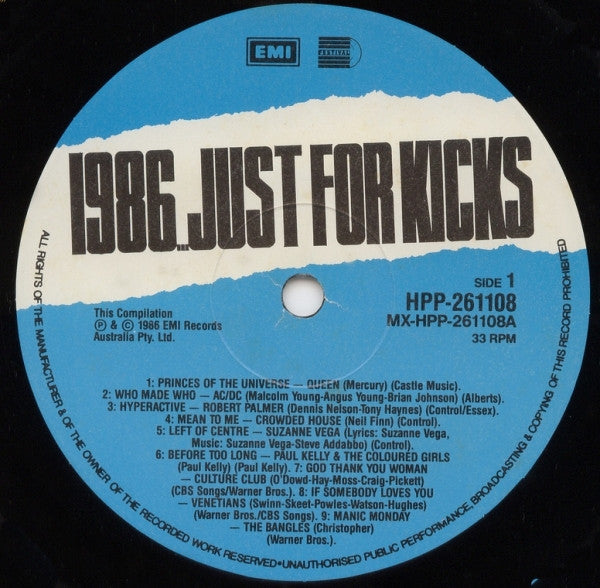 Various : 1986...Just For Kicks (LP, Comp)