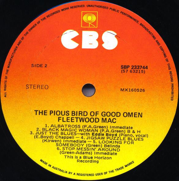 Fleetwood Mac : The Pious Bird Of Good Omen (LP, Comp, RE)