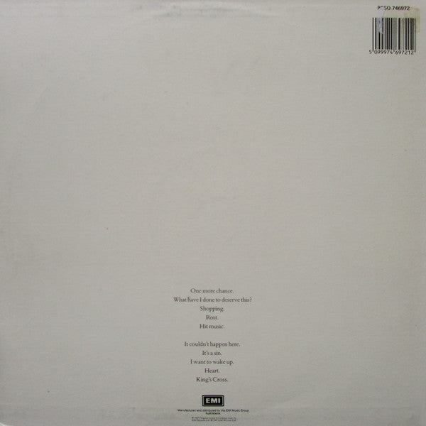Pet Shop Boys : Actually (LP, Album)