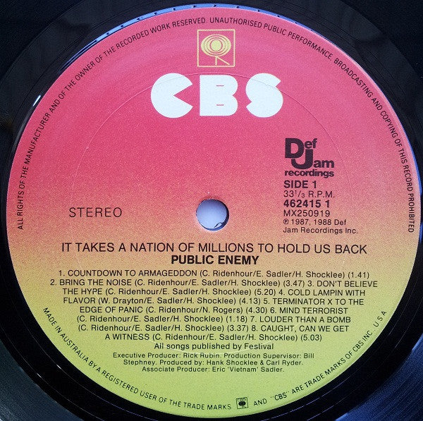 Public Enemy : It Takes A Nation Of Millions To Hold Us Back (LP, Album)