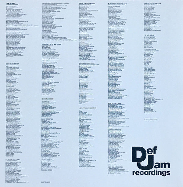 Public Enemy : It Takes A Nation Of Millions To Hold Us Back (LP, Album, RE, 180)