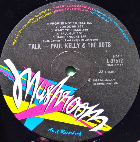 Paul Kelly And The Dots : Talk (LP, Album)