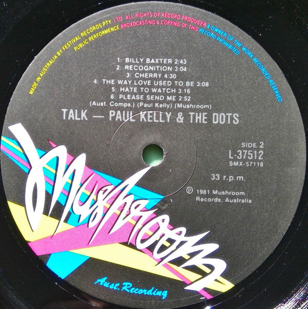 Paul Kelly And The Dots : Talk (LP, Album)