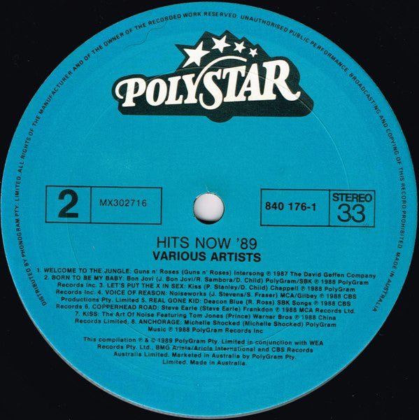 Various : Hits Now '89 (LP, Comp)