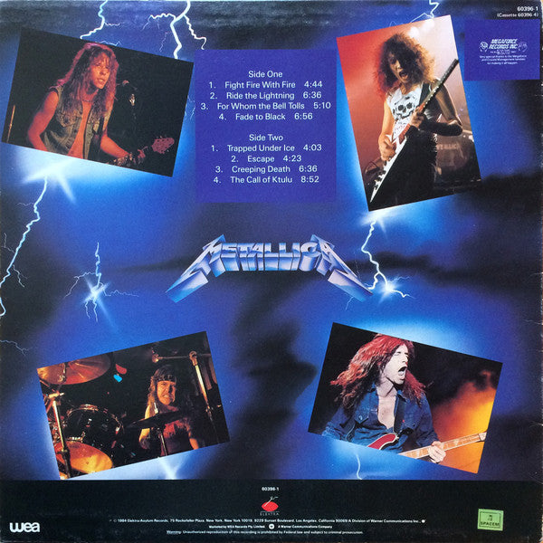 Metallica : Ride The Lightning (LP, Album, RE)