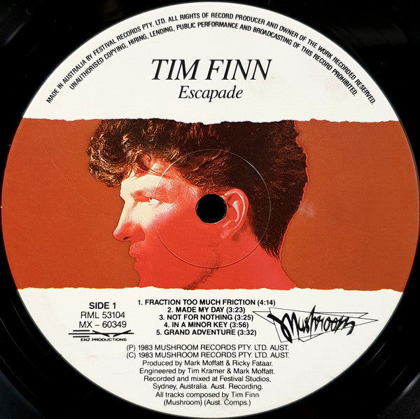 Tim Finn : Escapade (LP, Album)