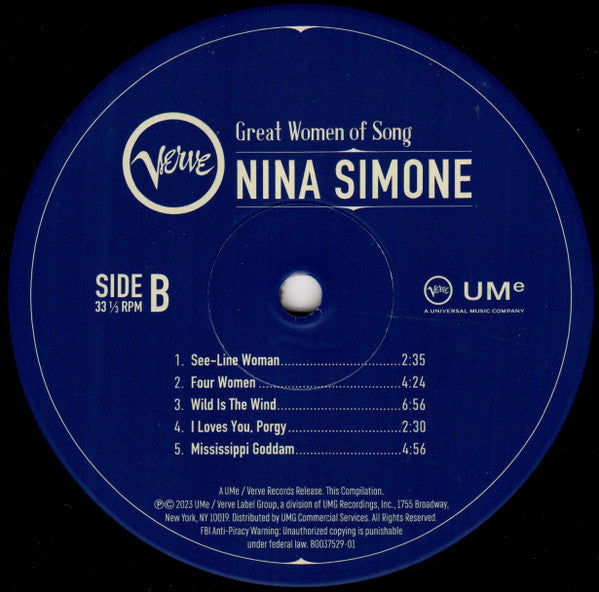 Nina Simone : Great Women Of Song (LP, Comp)