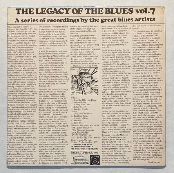 Memphis Slim : The Legacy Of The Blues Vol. 7 (LP, Comp)