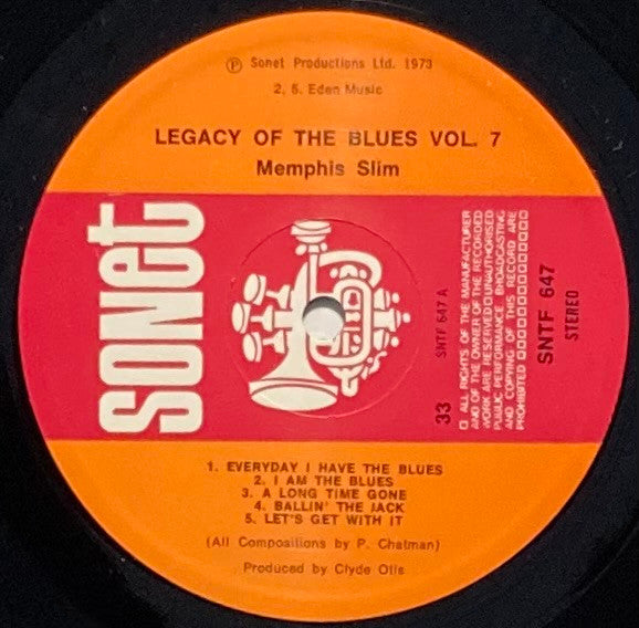 Memphis Slim : The Legacy Of The Blues Vol. 7 (LP, Comp)
