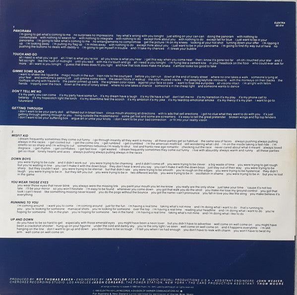 The Cars : Panorama (LP, Album, Dar)
