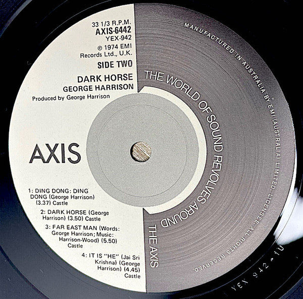 George Harrison : Dark Horse (LP, Album, RE)