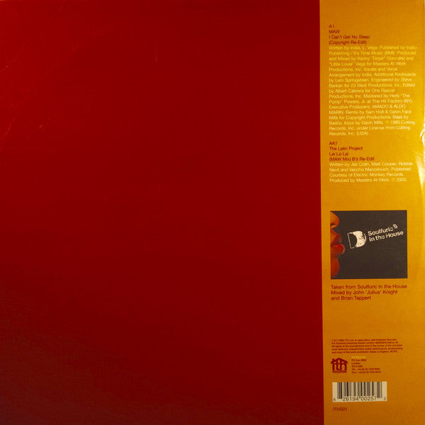 Masters At Work Feat. India / The Latin Project : I Can't Get No Sleep (Copyright Re-Edit) / Lei Lo Lai (MAW Mix B's Re-Edit) (12")