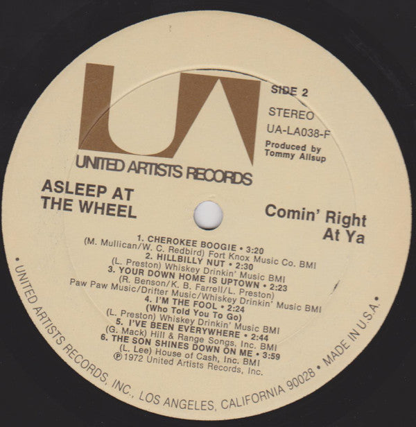 Asleep At The Wheel : Comin' Right At Ya (LP, Album)