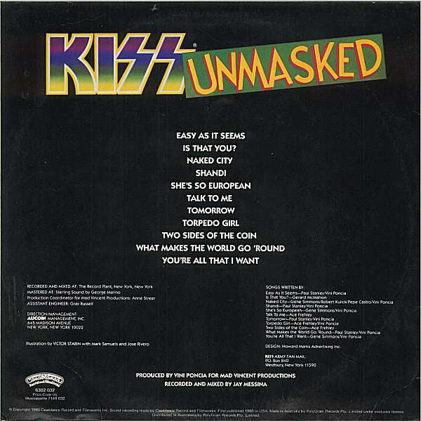 Kiss : Unmasked (LP, Album)