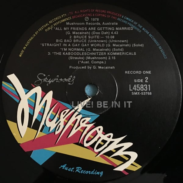 Skyhooks : Live! Be In It (2xLP, Album, RE)