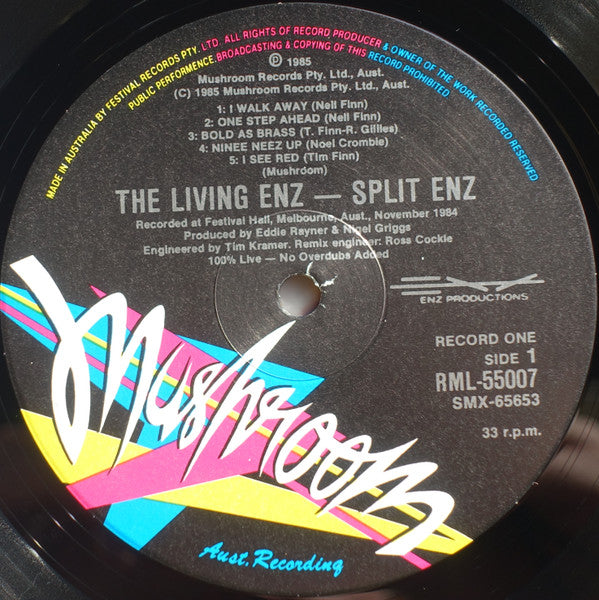 Split Enz : The Living Enz (2xLP, Album)