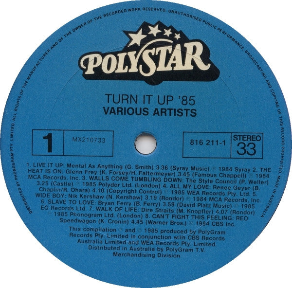 Various : Turn It Up '85 (LP, Comp)