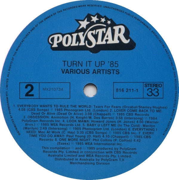 Various : Turn It Up '85 (LP, Comp)