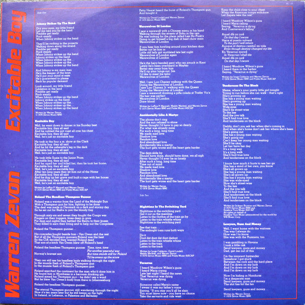 Warren Zevon : Excitable Boy (LP, Album)