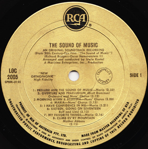 Rodgers & Hammerstein : The Sound Of Music (LP, Album, Mono, RE)