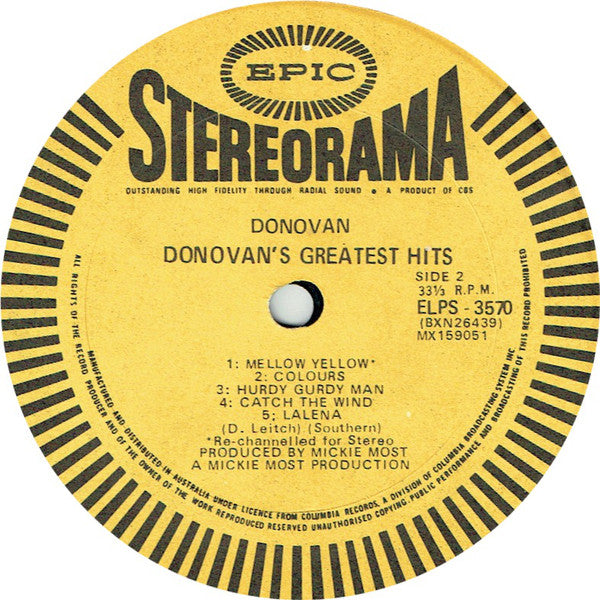 Donovan : Donovan's Greatest Hits (LP, Comp)