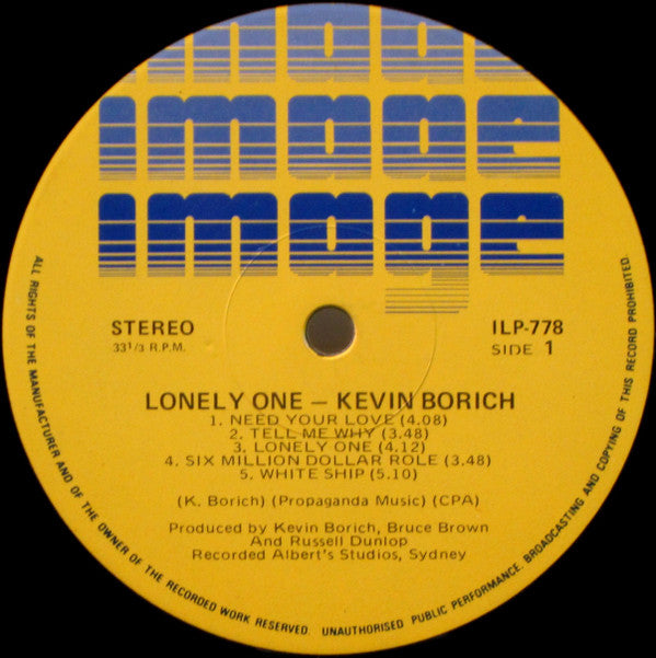 Kevin Borich : Lonely One (LP, Album)