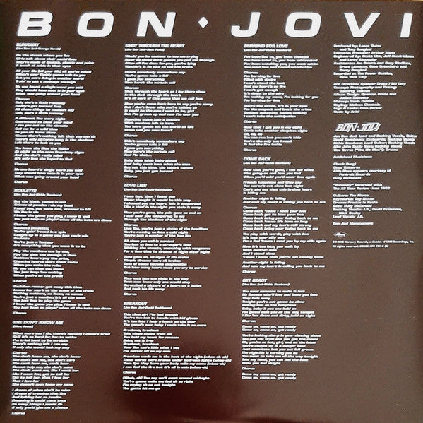 Bon Jovi : Bon Jovi (LP, Album, RE, 180)
