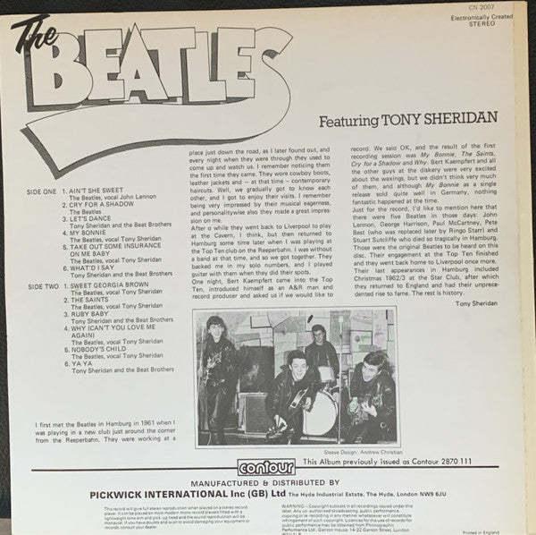 The Beatles Featuring Tony Sheridan : The Beatles Featuring Tony Sheridan (LP, Comp, RE)