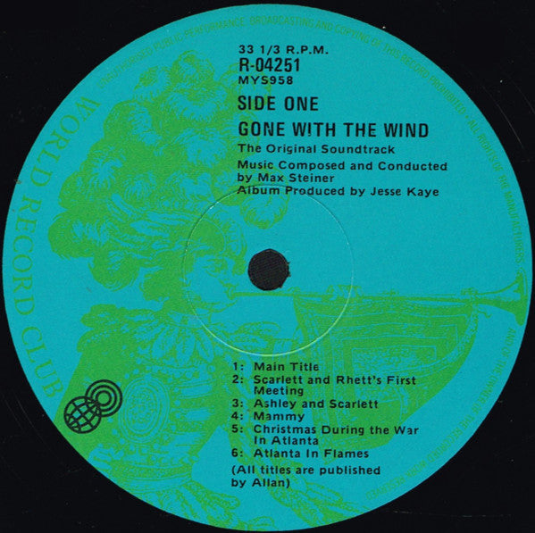 Max Steiner : Gone With The Wind (Original Soundtrack Album) (LP, Album, Club, RE, 2nd)