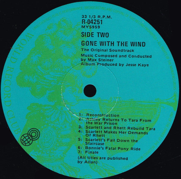 Max Steiner : Gone With The Wind (Original Soundtrack Album) (LP, Album, Club, RE, 2nd)