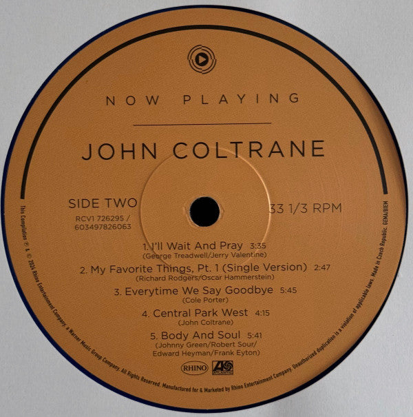 John Coltrane : Now Playing (LP, Comp, Blu)